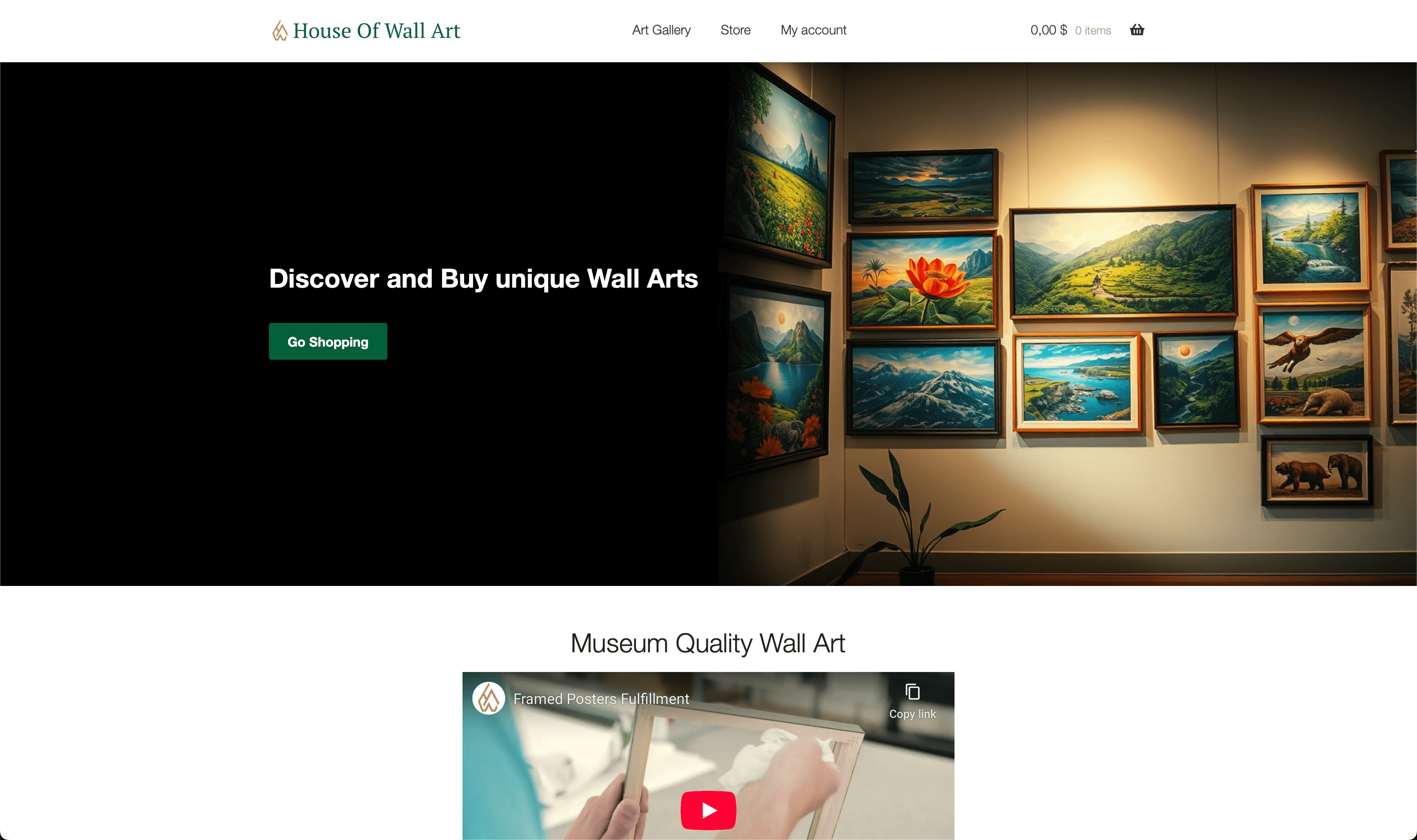houseofwallart.com landing page