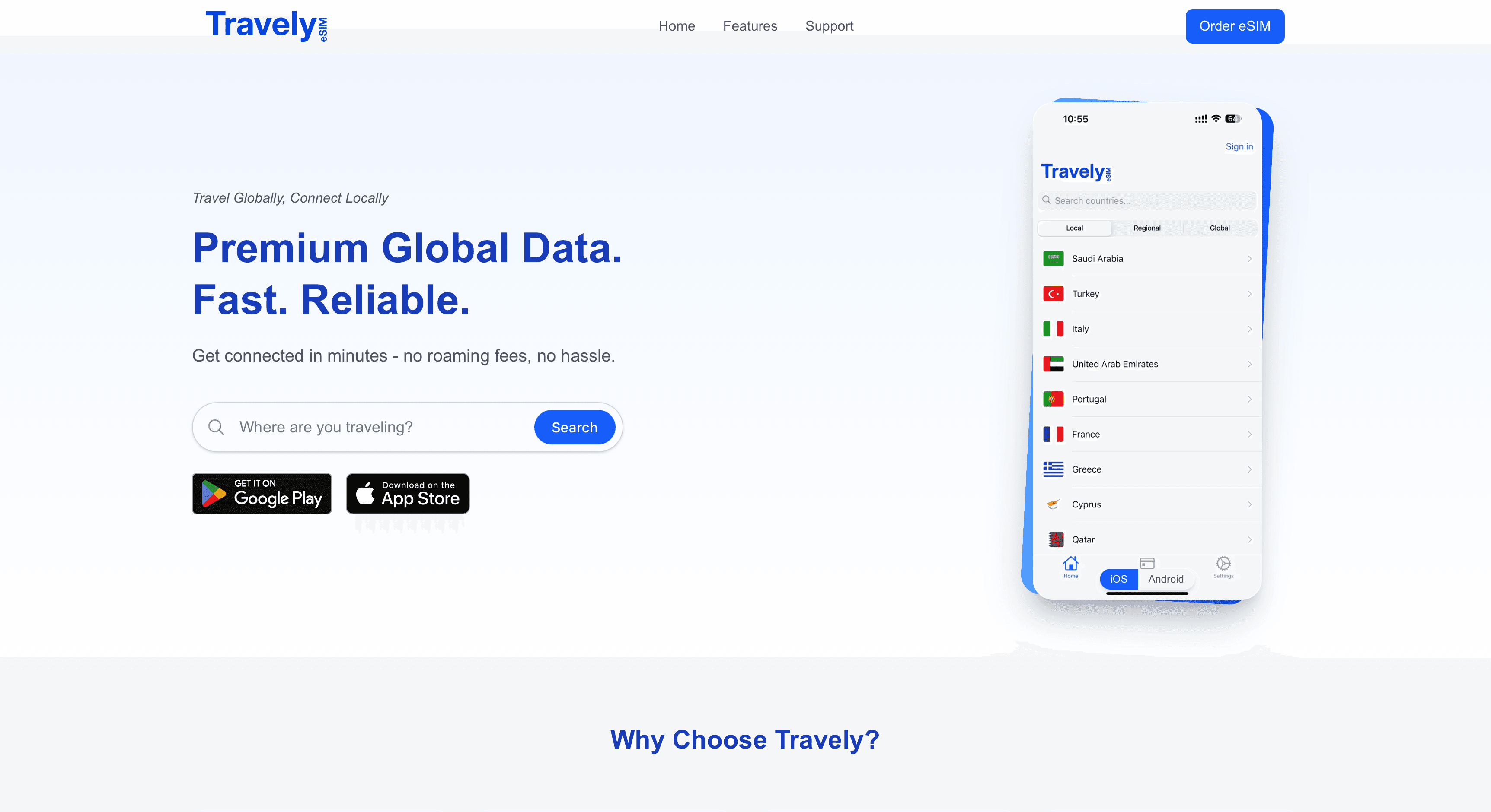 travelyesim.com landing page